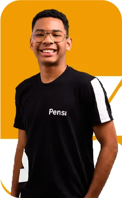 Estudante do curso preparatório Militar do Pensi, com mochila e material didático