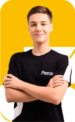 Estudante do Ensino Médio Regular do Pensi, sorrindo com os braços cruzados